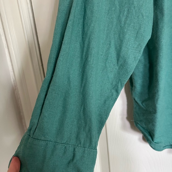 Linen Blend Long Sleeve Collared Button-Down Shirt Universal Thread Target XL - Picture 6 of 8